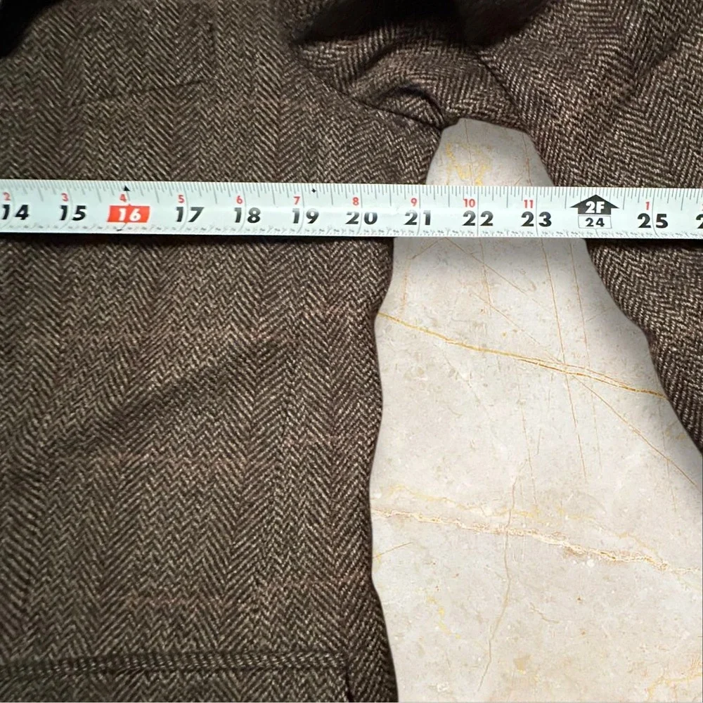 Vintage Brown‎ Herringbone Wool Blazer Union USA Made Classic Mens Sport Coat